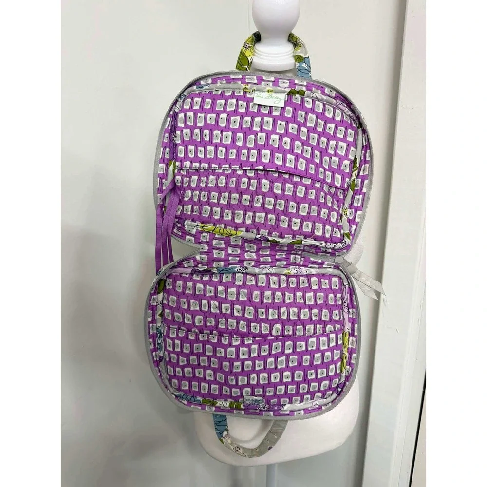 Vera Bradley Floral Quilted Tablet Case Document Bag Purple Blue Grey Floral